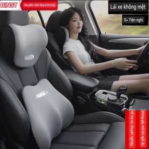 Bộ gối đầu tựa lưng ô tô  công thái học giảm đau cổ vai gáy và thắt lưng lõi cao su non