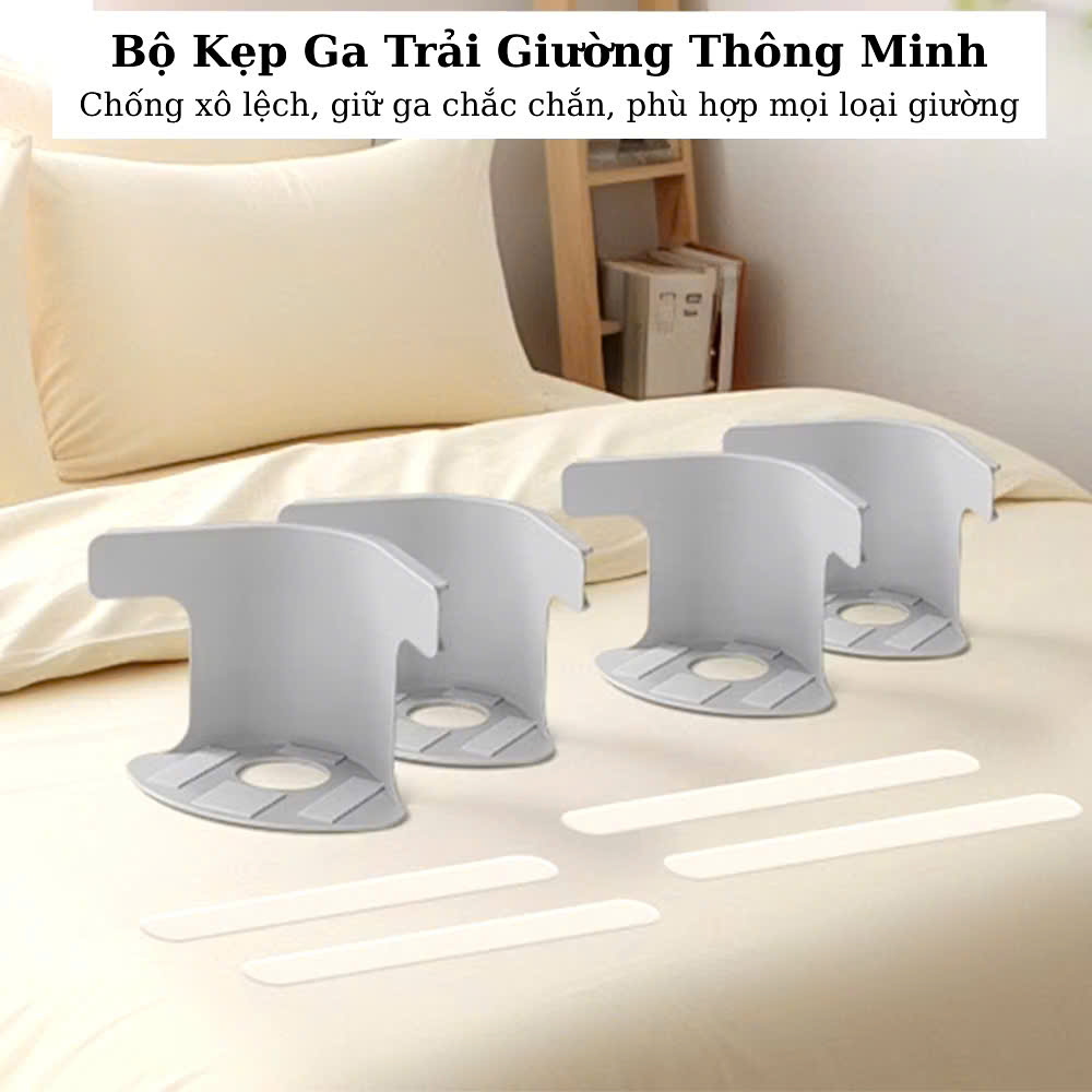 Bộ 8 Kẹp Ga Thông Minh Chống Xô Lệch Dụng Cụ Cố Định Ga Giường Đa Năng Giải Pháp Cho Ga Luôn Phẳng